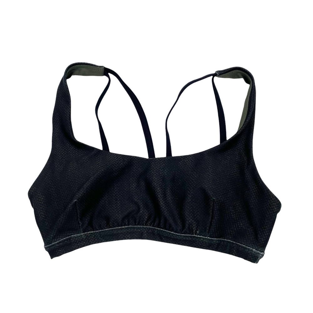 JoyLab Dark Green & Black Snakeskin Reptile Print Strappy Sports Bra Size XS